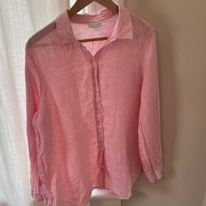 J. Jill Light Pink Linen Shirt, medium